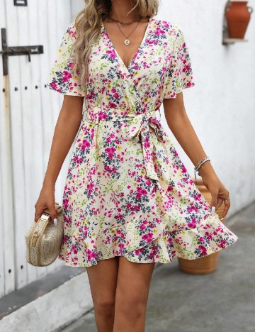 Rochie scurta SHEIN, floral print
