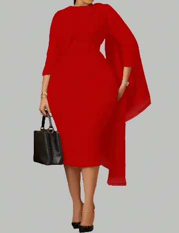 Rochie medie SHEIN CURVE, rosu Rosu
