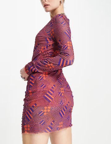 Rochie scurta Violet Romance, mix culori