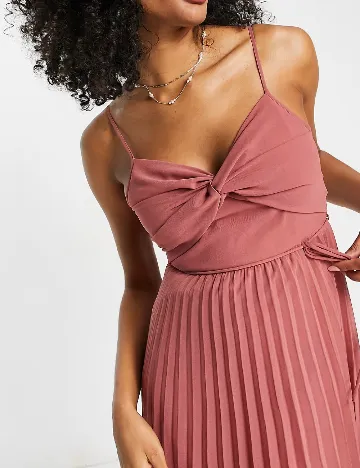 Rochie medie ASOS, roz pudra inchis Roz