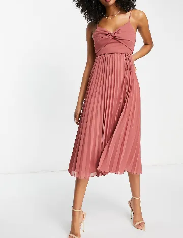 Rochie medie ASOS, roz pudra inchis Roz