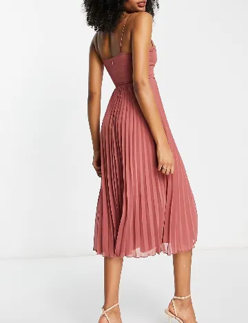 Rochie medie ASOS, roz pudra inchis Roz