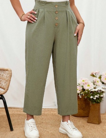 Pantaloni SHEIN CURVE, verde