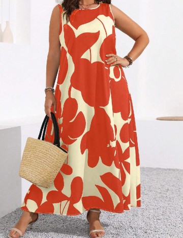 Rochie lunga SHEIN CURVE, portocaliu