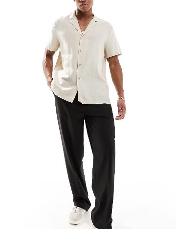 Camasa Asos Plus Size Men, bej