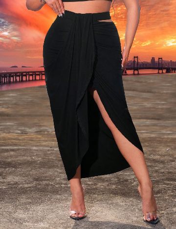 Fusta SHEIN CURVE, negru