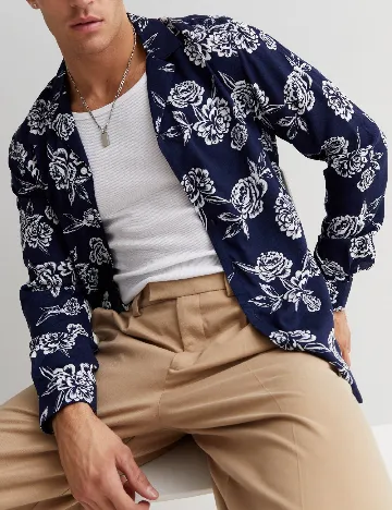 Camasa New look, bleumarin Albastru