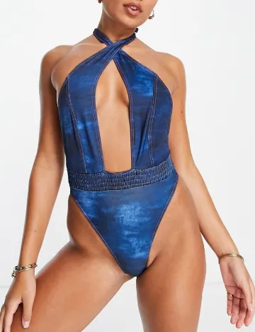 Costum de baie ASOS, albastru