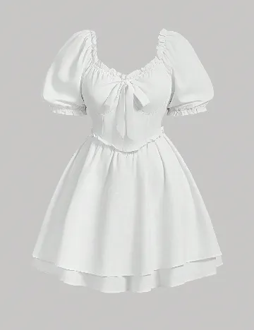 Rochie scurta SHEIN CURVE, alb