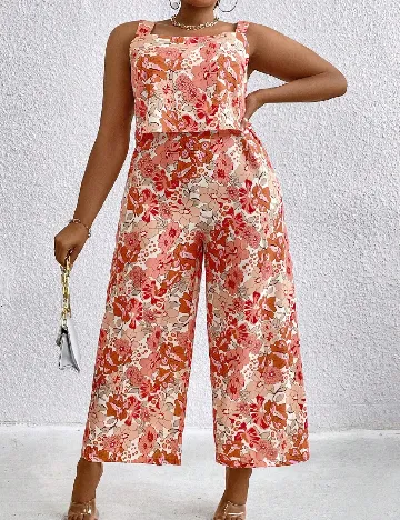 Salopeta SHEIN CURVE, floral print Floral print