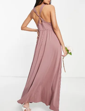 Rochie lunga Vila, roz pudra inchis Roz
