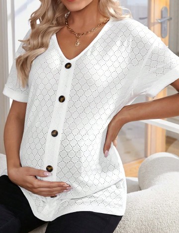 Bluza SHEIN Maternity, alb
