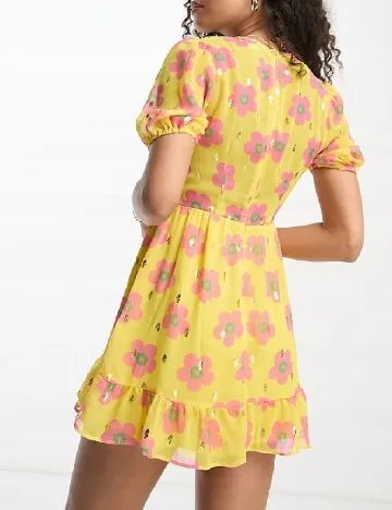 Rochie scurta Never Fully Dressed, galben Galben
