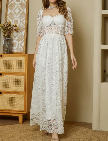 Rochie lunga SHEIN, alb Alb