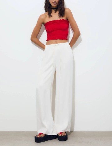 Pantaloni Pull&Bear, alb