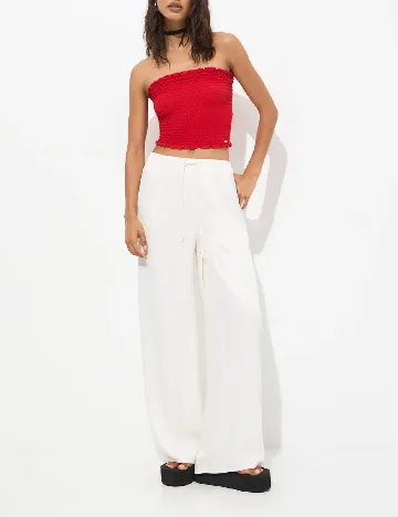 Pantaloni Pull&Bear, alb