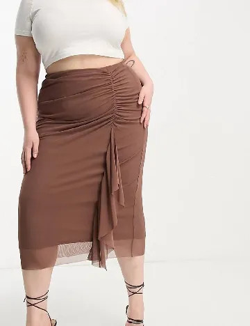 Fusta River Island Plus Size, maro Maro