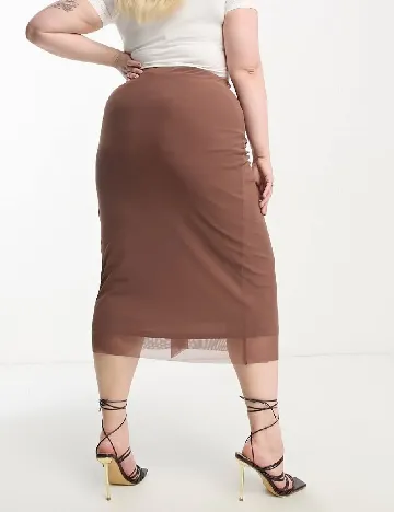 Fusta River Island Plus Size, maro Maro