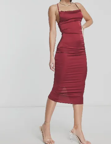 Rochie medie NAANAA, visiniu Rosu