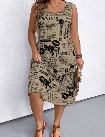 Rochie medie SHEIN CURVE, maro