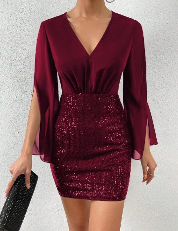 Rochie scurta SHEIN, visiniu