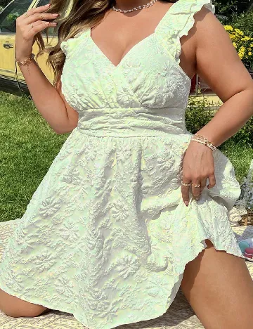 Rochie scurta SHEIN CURVE, ecru Crem