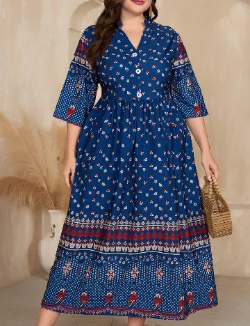 Rochie lunga SHEIN CURVE, albastru Albastru