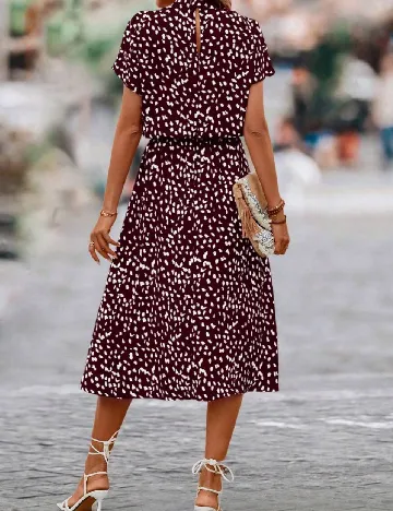 Rochie medie SHEIN, grena Rosu