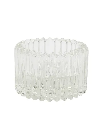 Suport lumanare Home Accents, transparent Alb