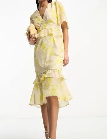 Rochie medie Hope & Ivy, galben Galben