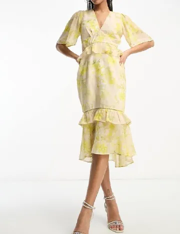 Rochie medie Hope & Ivy, galben Galben