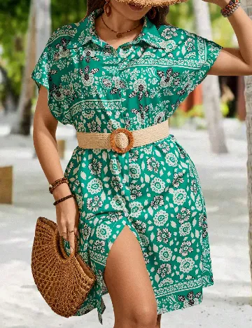 Rochie scurta SHEIN CURVE, verde