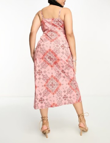 Rochie medie ASOS Curve, roz
