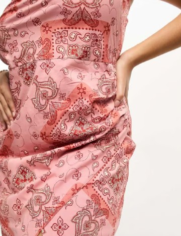 Rochie medie ASOS Curve, roz