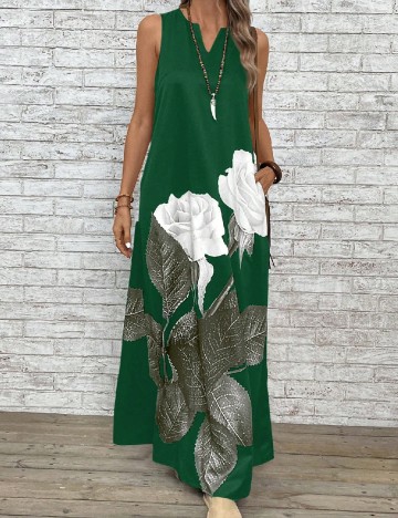 Rochie lunga Emery Rose, verde