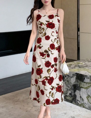 Rochie lunga Dazy, crem