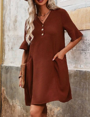 Rochie scurta SHEIN, maro