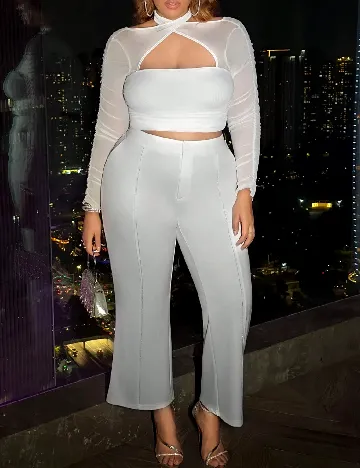 Top SHEIN CURVE, alb Alb