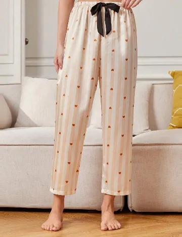 Pantaloni de pijama SHEIN, crem Crem