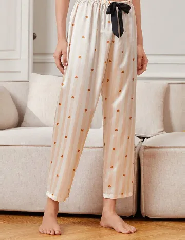 Pantaloni de pijama SHEIN, crem Crem
