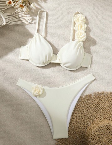 Costum de baie SHEIN, ecru