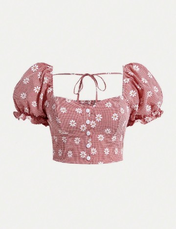 Top SHEIN CURVE, rosu