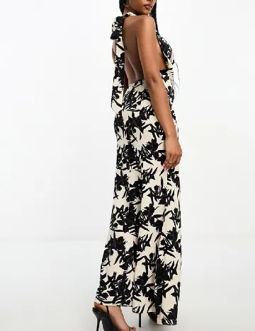 Rochie lunga IN THE STYLE, crem/negru Negru