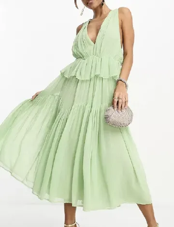 Rochie medie ASOS, verde