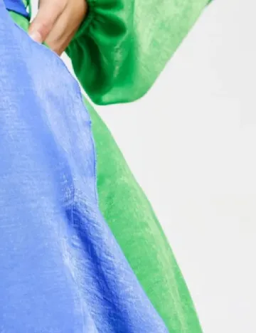 Rochie lunga Flounce London, albastru/verde Albastru