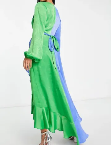 Rochie lunga Flounce London, albastru/verde Albastru