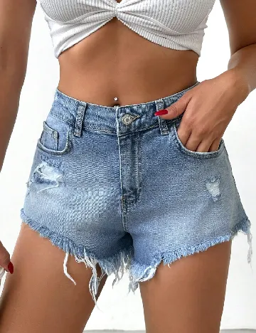 Pantaloni scurti SHEIN, albastru denim Albastru