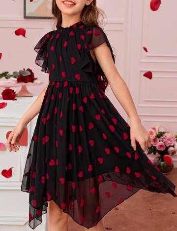 Rochie Shein Kids, negru/rosu
