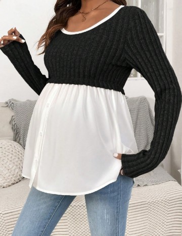 Bluza SHEIN Maternity, negru