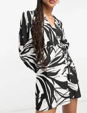 Rochie scurta New look, alb/negru Alb